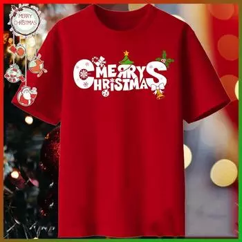 Веселого Рождества и счастливого Нового года. Дизайн футболки для парной домашней вечеринки 2XS белый