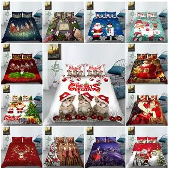 Веселого Рождества комплект постельного белья для дома с новогодней тематикой пододеяльник наволочка полный размер 2/3 шт. украшение для дома Baby 100x135cm
