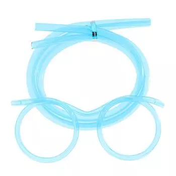 Веселые очки с соломенной крышкой для питья, очки с соломенной крышкой для детской вечеринки (синий)