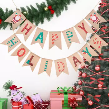 Веселые рождественские баннеры, украшения, реквизит для фотографий своими руками, вытяните флаг, гирлянды для Style A