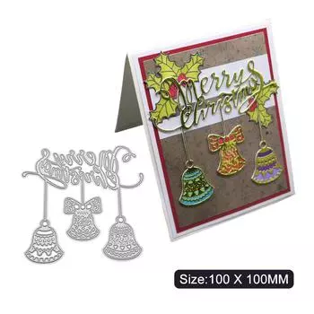 Веселые рождественские часы рамка металл серебристый трафарет тиснение резка штампы для скрапбукинга бумага альбом карты изготовление серебряный