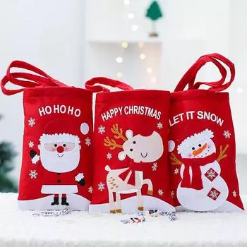Веселые рождественские подарочные пакеты Снежинки ручной работы Упаковка для печенья Шоколад Новогодние сувениры для детей