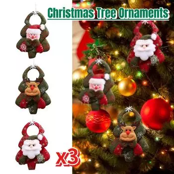 Веселые рождественские подвесные украшения, милая плюшевая кукла, Санта-Клаус, снеговик, кулон, рождественская елка, украшение своими руками на Новый год C-1PC