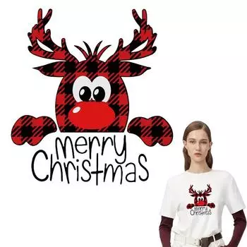 Веселые рождественские термонашивки с рисунком из мультфильмов виниловые самодельные моющиеся термонашивки A-Level толстовки топы наклейки для одежды