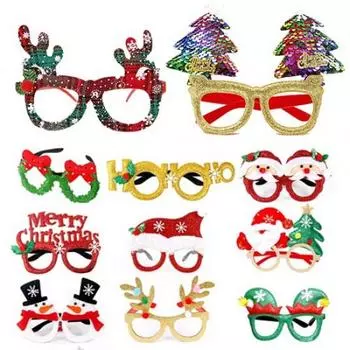 Веселые рождественские украшения, новогодние очки, оправа для очков для взрослых и детей, Рождественская вечеринка, Рождественский подарок CHYJ-00(Color Random)