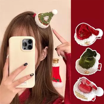 Веселые рождественские заколки для волос, блестящие блестки, рождественские шапки, заколки со снежинками, Санта, рождественские аксессуары для волос для рождественских праздничных вечеринок One Size