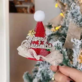 Веселые рождественские заколки для волос, блестящие блестки, рождественские шапки, заколки со снежинками, Санта, рождественские аксессуары для волос для рождественских праздничных вечеринок One Size