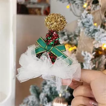 Веселые рождественские заколки для волос, блестящие блестки, рождественские шапки, заколки со снежинками, Санта, рождественские аксессуары для волос для рождественских праздничных вечеринок One Size