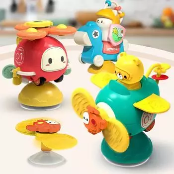 Веселый обеденный стол для малышей, истребители-вертолеты, включите музыку, 2-в-1, моделирование самолета, удобные игрушки для кормления Red Helicopter