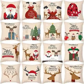 Веселый рождественский чехол для подушки Санта-Клаус Лосяш Чехол для гостиной Диван Украшения для дома 40X40CM