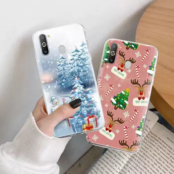 Веселый рождественский чехол из ТПУ для iPhone XR 7 8 14 15 11 12 13 X XS Pro Max Xiaomi Redmi 13C Note 9 Samsung A22 S23 S24 Ultra Plus VIVO Samsung A05 аэро