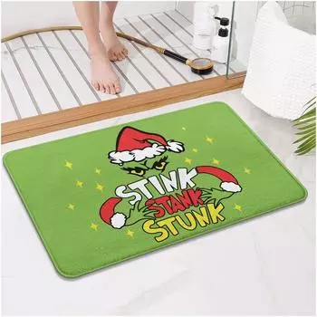 Веселый Рождественский коврик для ванной, коврик для ванной комнаты для детей, нескользящий, впитывающий, моющийся, прикроватный коврик, декор для спальни, коврик для входной двери в комнату One Size