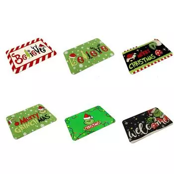 Веселый Рождественский коврик для ванной, коврик для ванной комнаты для детей, нескользящий, впитывающий, моющийся, прикроватный коврик, декор для спальни, коврик для входной двери в комнату One Size