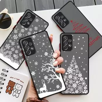 Веселый рождественский матовый чехол для Samsung Galaxy A52 A12 A51 A32 A21s A71 A32 5G A12 A22 A53 A70 A50 A30 жесткий чехол для телефона Samsung A73 5G