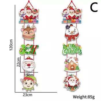 Веселый рождественский мультяшный подвесной кулон на дверь Санта-Клаус Снеговик Лось Рождественская елка Рождественские украшения Приветственный знак Рождественский декор 2023