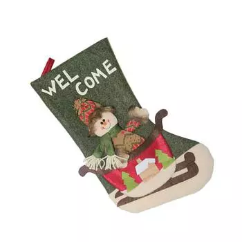 Веселый рождественский носок для подвешивания, нетканый материал, мешочек для хранения конфет, рождественский подарок для детей