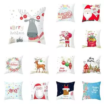 Веселый рождественский подарок, чехол для подушки с принтом старика, домашний диван, украшение для гостиной, наволочка 45x45 см 40X40CM