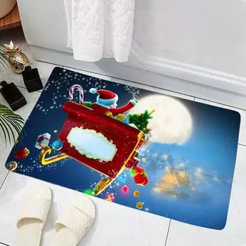 Веселый Рождественский подарок Санта-Клауса, коврики, декор, ковер с 3D принтом, впитывающий нескользящий дверной коврик, коврик для ванной комнаты