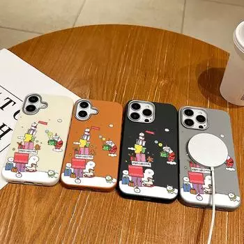 Веселый рождественский подарок Санта-Клауса Магнитный чехол TPU для iPhone 16 Pro Max 15 Plus 14 Pro 13 12 11 Противоударный мягкий матовый чехол для телефона MagSafe iPhone 16 чёрный