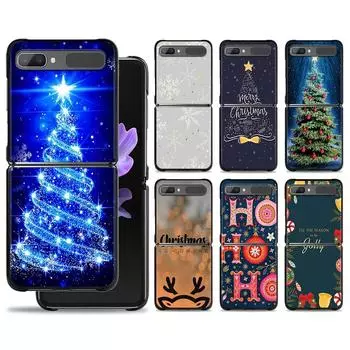 Веселый рождественский Санта-елка милый чехол для телефона Samsung Galaxy Z Flip Z Flip3 5G Z Flip4 жесткий матовый чехол из ПК Samsung Z Flip