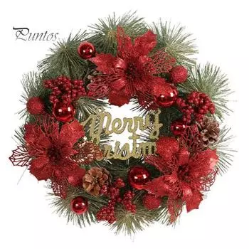 Веселый рождественский венок с буквенным знаком, блестящий цветочный шар, сосновая шишка, многоразовый праздник, в помещении, на открытом воздухе, на окне, на передней двери, на стене, искусственный золотистый