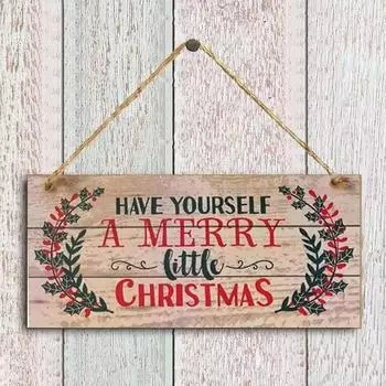 Веселый рождественский знак, рождественская елка, украшение, деревянная дверь, настенные украшения, доска для праздников, наружный и внутренний домашний декор, подарок