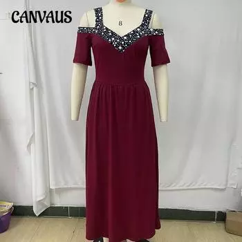 Весенне-летнее женское платье больших размеров без бретелек с лямкой на шее, модные платья с разрезом S чёрный