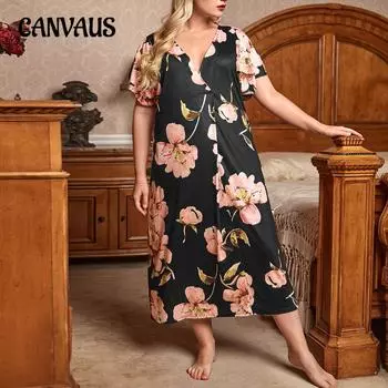 Весенне-летнее женское платье большого размера с коротким рукавом и принтом, V-образным вырезом, длинные платья для выпускного вечера