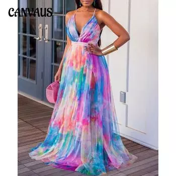 Весенне-летнее женское платье с бретелькой на шее, вечернее платье, свободные большие свободные сетчатые платья, вечернее платье больших размеров