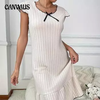 Весенне-летнее женское платье с рукавами-крылышками, оборками и подолом, французское платье, ночная рубашка с начесом, в полоску, для дома, дома, дома, пижамы S абрикосовый