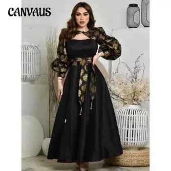 Весенне-летнее женское платье с сексуальным принтом, золотое атласное платье для выпускного вечера, платья, платья S чёрный