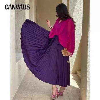 Весенне-летнее женское платье, сексуальное плиссированное платье с большими качелями, платья для выпускного вечера, платья для вечеринок S фиолетовый