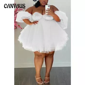 Весенне-летнее женское платье, свободное платье без бретелек, сетчатые платья, пригородные вечерние платья большого размера