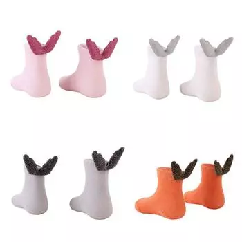 Весенне-летние детские носки для малышей, милые хлопковые носки с крыльями для новорожденных девочек и мальчиков, носки для малышей, одежда для малышей, аксессуары S серый