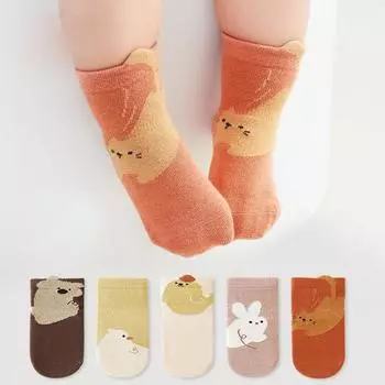 Весенне-летние детские носки, Нескользящие милые хлопковые носки с героями мультфильмов для новорожденных мальчиков и девочек 0-5 лет, детские носки, забавные 0-1Y