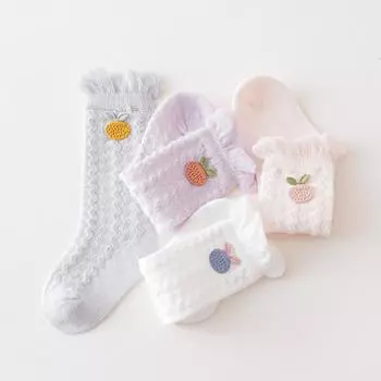 Весенне-летние детские носки, полые гетры для девочек и мальчиков, длинные гольфы, хлопковые детские носки принцессы для маленьких детей XS