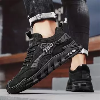 Весенне-летние дышащие износостойкие низкие повседневные туфли для отдыха на открытом воздухе мужские низкие сетчатые ретро-трендовые новые рабочие мужские туфли 39