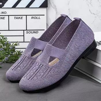 Весенне-летние дышащие сетчатые туфли-лодочки, женские дышащие полые сандалии, пляжная обувь с отверстиями 39 фиолетовый