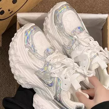 Весенне-летние износостойкие женские туфли с перекрестными ремешками на толстой подошве, удобные повседневные сетчатые дышащие спортивные туфли 35