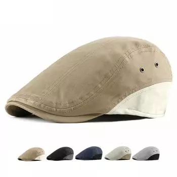 Весенне-летние кепки газетчика для мужчин, тонкий берет, британская винтажная повседневная кепка, шляпы художников в стиле Гэтсби, шляпа плюща для водителя, плоские кепки 55-59cm чёрный