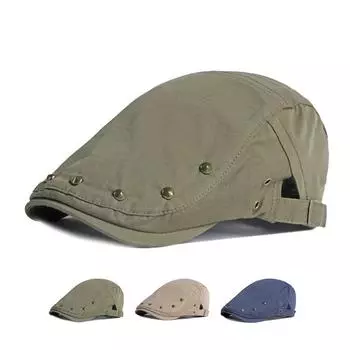 Весенне-летние кепки газетчика, мужские кепки с заклепками, берет в стиле хип-хоп, женские тонкие повседневные кепки художников в стиле Гэтсби, плоские кепки, Hombre Boina 55-60cm темно-зеленого
