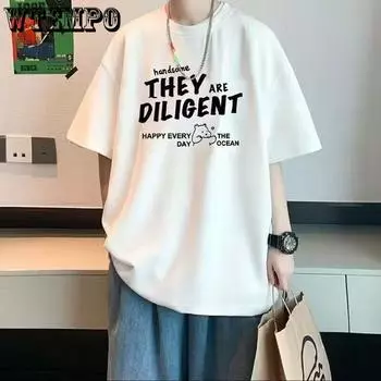 Весенне-летние мужские футболки, свободная клетчатая футболка, повседневная футболка с семью рукавами, мужская белая M