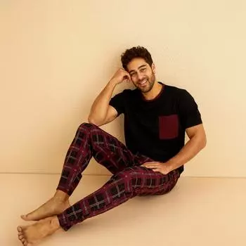 Весенне-летние мужские хлопковые пижамы в полоску с надписью, пижамные комплекты с героями мультфильмов, повседневные пижамы для сна и отдыха