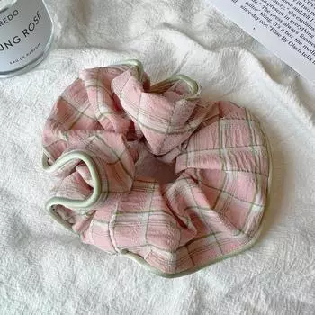 Весенне-летние новые клетчатые резинки для волос, резинки для волос для толстых волос в милом академическом стиле, универсальные, уменьшающие возраст