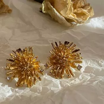 Весенне-летние новые нерегулярные трехмерные серьги-фейерверки, минималистичные серьги, серьги-булавки, женский тренд