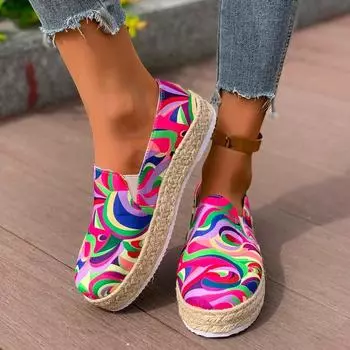 Весенне-летние новые одиночные туфли, женские туфли без шнуровки для ленивых, нескользящая дышащая парусиновая обувь на мягкой подошве в рыбацком стиле 36