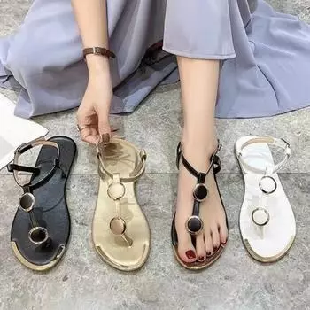 Весенне-летние новые повседневные дышащие и удобные тапочки, элегантные модные женские сандалии с круглым носком и квадратным каблуком, НЕТ:c004 35