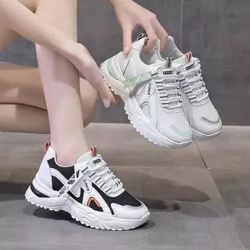 Весенне-летние повседневные модные новые дышащие кружевные однотонные кроссовки с круглым носком, удобная женская прогулочная обувь 35