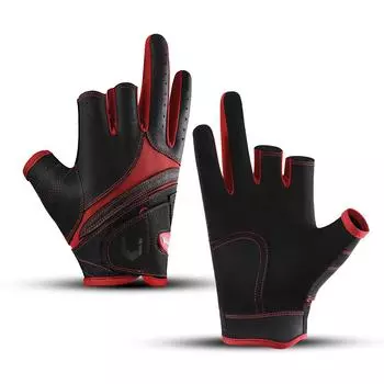 Весенне-летние противоскользящие перчатки для рыбалки для мужчин и женщин, износостойкие дышащие перчатки для велоспорта с тремя полупальцами для занятий спортом на открытом воздухе S/M