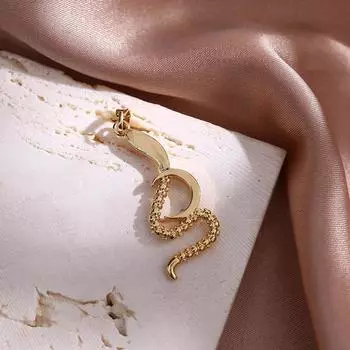 Весенне-летние серьги из гальванизированного сплава, серьги-клипсы в виде змеи, инкрустированные бриллиантами Haoshi, аксессуары для серег